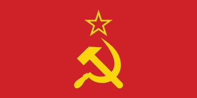 Soviet Union Flag Icon, Red and Gold Symbol. Flag of the USSR. Symbol of Communism. vector