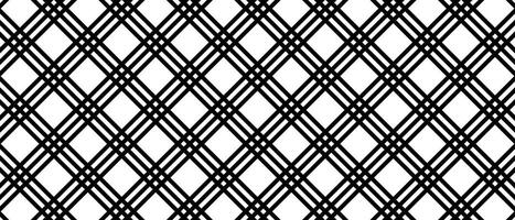 Seamless Black and White Diagonal Grid Pattern. vector