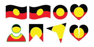 Collection of Aboriginal Australian Flag Designs. vector