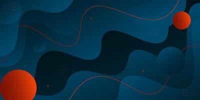 Dark blue abstract geometric 3D background. Blue elements with wave gradient pattern. eps10 vector