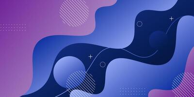 Blue and purple geometric business banner design. Creative banner design with wave and line shapes on background for template. Simple horizontal banner. Eps10 vector