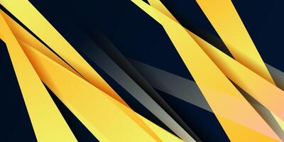 Yellow geometric background overlapping triangles. Cool pattern with simple style dark blue background. Eps10 vector