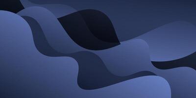Abstract dark blue geometric 3D background. Wave color background with simple pattern design. Fluid shape composition. eps10 vector