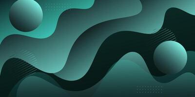 Simple soft green gradient textured background design with wave background in 3D style. Eps10 vector