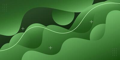 Colorful green geometric business banner design. Creative banner design with wave and line shape as template. Simple design on horizontal banner. Eps10 vector