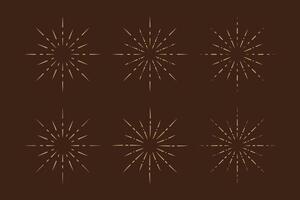 Vintage sunburst design elements on a dark background. vector