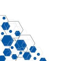 Abstract hexagon corner images. Frame border clipart. vector