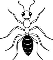 Stylized ant outline image designed in Illustration format, suitable for both digital and print use in science and nature themes. vector
