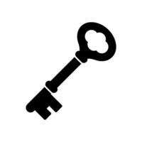 Classic door key icon for locking and security vector