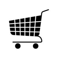 Shopping cart icon for grocery checkout vector
