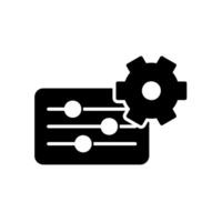settings icons with gear and equalizer vector