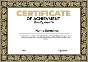 Premium Certificate with ornament Editable Template vector
