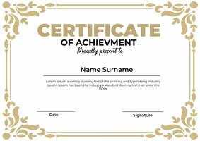 Premium Certificate with vintage ornaments Editable eps format vector