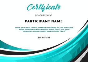 Gradient blue certificate border template vector
