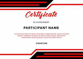 Certificate black and red modern design editable eps file vector