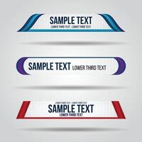 Lower third white and colorful design template modern contemporary. Set of banners bar screen broadcast bar name. Collection of lower third for editing on background. vector