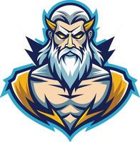 The mascot of a team with a beard and a lightning bolt vector