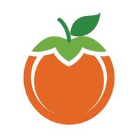 An orange with a leaf on it vector