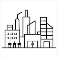 Industrial plant in continuous line art drawing, reflecting the complexity and beauty of industry with a simple, elegant outline vector
