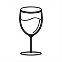 Stylish wine glass rendered in continuous line art drawing style great for wine tasting events luxury dining promotions and sophisticated illustration collections vector