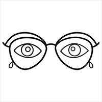 Eyeglasses combined with abstract human eyes in continuous line art style ideal for creative vision concepts optical ads and artistic psychological themed designs vector