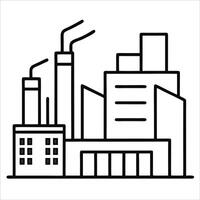 Industrial plant in continuous line art drawing, illustrating the structure and scale of an industrial facility through minimalist lines vector