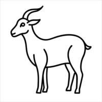 Elegant line art drawing of a goat in front view created with a single stroke style for use in modern farmhouse design branding minimalist art and animal themed posters vector