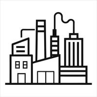 Industrial plant in continuous line art drawing, offering a modern and artistic representation of an industrial complex in continuous lines vector