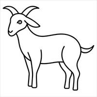 Minimal continuous line sketch of a goat viewed from the front perfect for farm inspired decor contemporary branding educational visuals and rustic illustration themes vector