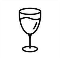 Glass of wine illustrated in continuous line art drawing style suitable for elegant dining experiences wine bar branding or artistic drink themed decor pieces vector