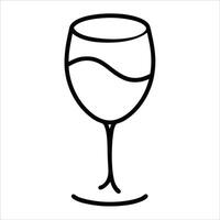 Wine glass shown in a sleek continuous line art drawing style perfect for upscale restaurant branding artistic home decor and wine connoisseur themed graphics vector