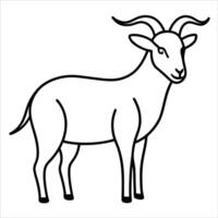 Clean continuous line art of a goat front portrait suitable for logo design modern animal illustrations minimalist tattoos and decorative pieces with rustic inspiration vector