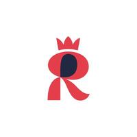 The letter r is in the shape of a crown vector