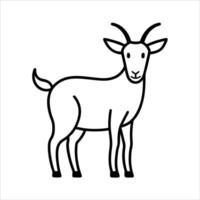 Artistic continuous line illustration of a goat front view ideal for minimalist animal sketches rustic farm wall art branding materials and stylish contemporary prints vector