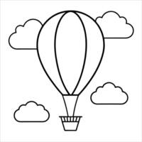hot air balloon floating peacefully in the sky surrounded by soft clouds in a dreamy whimsical illustration style symbolizing travel freedom and tranquil adventure vector