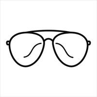 Stylized eyeglasses drawn from a front angle in continuous line art drawing style perfect for fashion eyewear branding minimalist portraits and modern illustrations vector