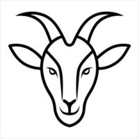 Graceful continuous line art of a goat head with a cap ideal for animal themed artwork rustic wall decor logo designs and modern agricultural or farm branding visuals vector