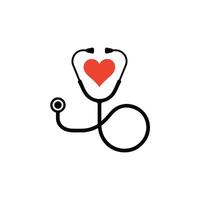 A stethoscope with a heart on it vector