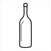 Wine bottle captured in minimalist continuous line art drawing style ideal for restaurant branding wine labels and elegant home decor illustration collections vector