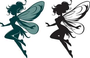 Sprite Fairy Silhouette. vector