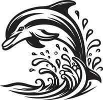 Dolphin Leaping Sketch Illustration. vector