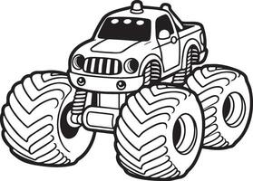 Monster Truck Cartoon Illustration. vector