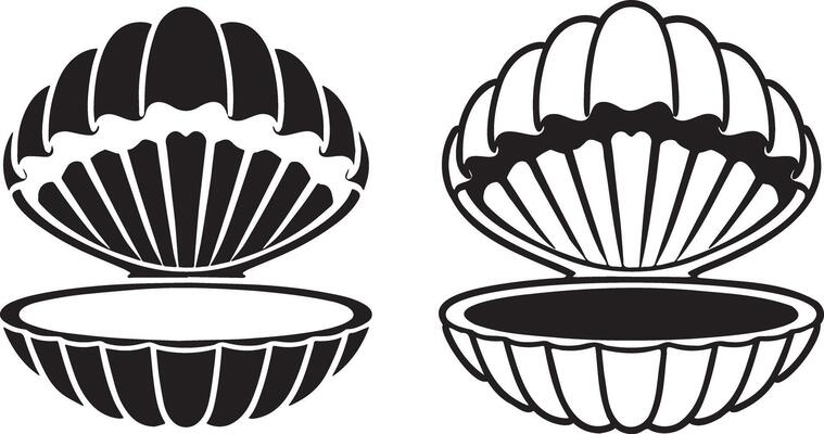 Pearl Clam Shell Illustration.