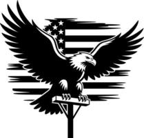 Silhouette of Bald Eagle on Utility Pole Illustration vector