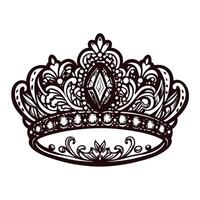 Intricate vintage tiara with elegant floral and gemstone patterns vector