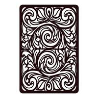 Intricate black and white floral design with symmetrical swirls and leaf patterns vector