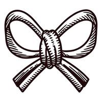 Detailed black and white of a bow knot with intricate patterns vector