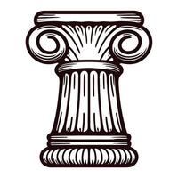 Intricately designed ionic column capital with classical architectural details vector