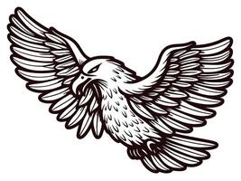 Eagle with detailed feather patterns in dynamic flight pose vector