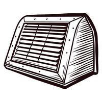 Retro air vent sketch with minimalist design and linear patterns vector